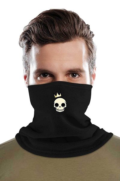 Fanze King Skull Printed Winter Fleece Neck Collar Rnz3680