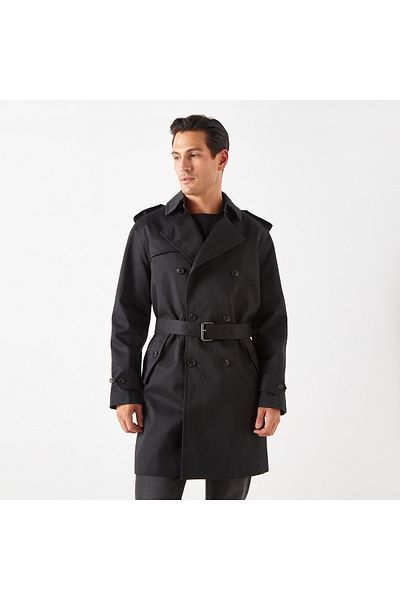 Iconic Belted Trench Coat With Long Sleeves