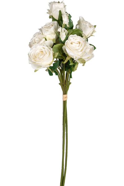 Herdekora Yapay Çiçek Gül Demeti Beyaz 60 Cm.