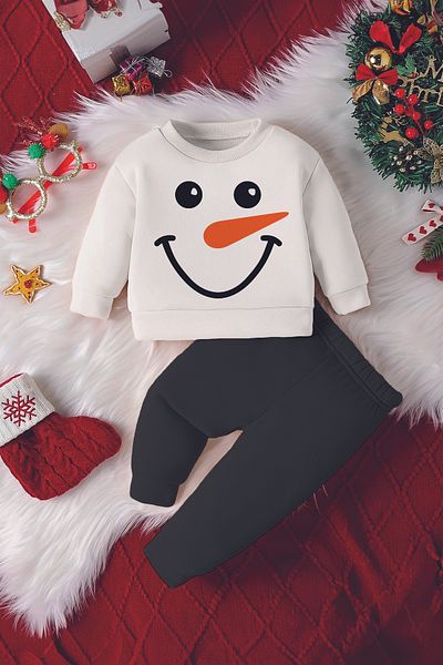 ADABEBEK New Season Snowman Face Printed Baby Suit 23179