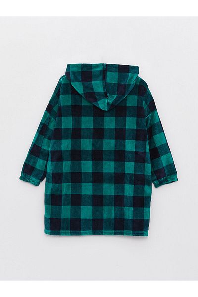 LC Waikiki LCW Kids kapucnis kockás polár fiú pizsama felső