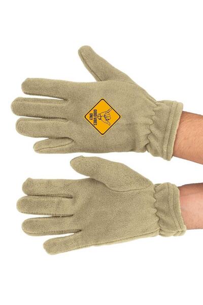 Fanze Mănuși lungi din lână pentru iarnă cu imprimeu Good Vibes Only rnz3553