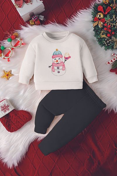 ADABEBEK New Season Hot Chocolate Snowman Printed Baby Suit 23182
