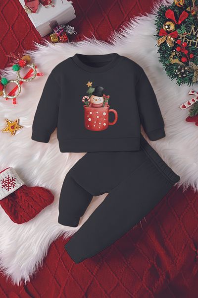 ADABEBEK New Year Concept Red Cup Printed 2-Piece Baby Set 23185