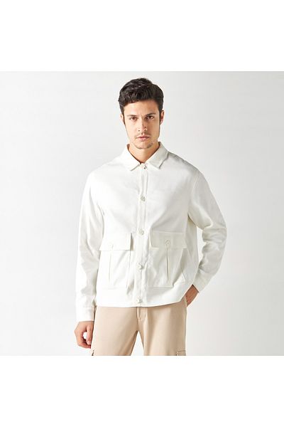 Iconic Straight Jacket with Buttons Closure and Cap Pockets
