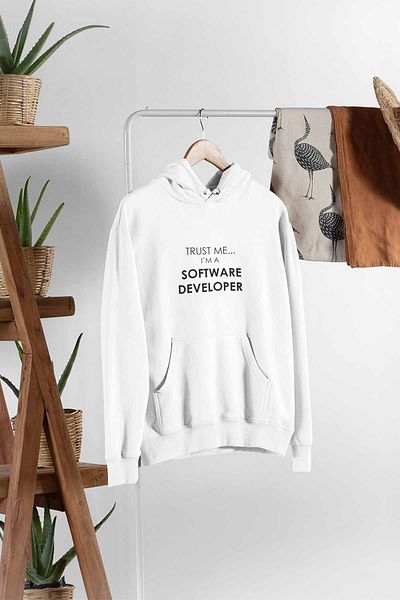 qoeuyl boutique Unisex Sweatshirt - Trust Me I Am A Software Developer Εκτυπωμένος προγραμματιστής λογισμικού