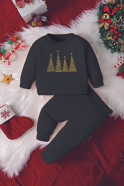 ADABEBEK New Year Concept Starry Tree Printed 2-Piece Baby Set 23186