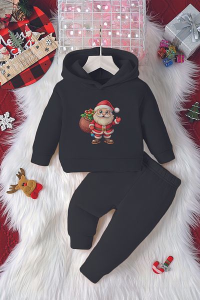 ADABEBEK Santa Claus Printed Baby Set with Hooded Gift 23080