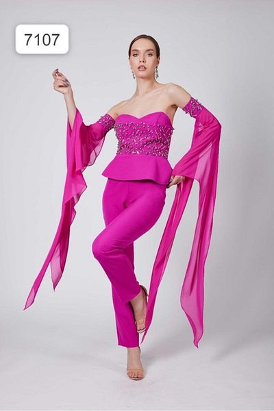 Robes Βραδινό φόρεμα με μανίκια σιφόν Strablez Draped