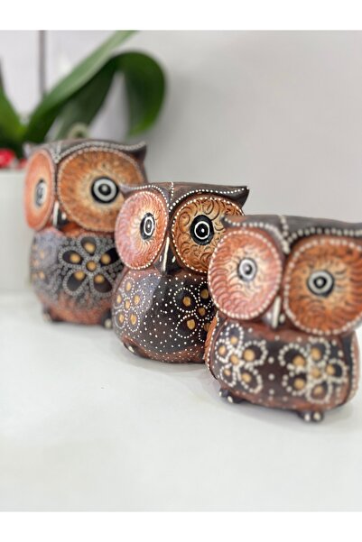 ADOR TASARIM Ahşap Baykuş Seti 3lü , şirin Baykuşlar