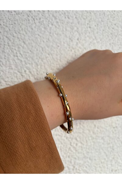 ESİLA Gold Handcuffs with Stones