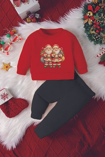 ADABEBEK New Season Christmas Fathers Printed Baby Set 23156