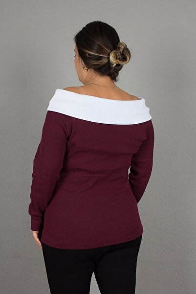 Truva XXL Μπλούζα με ριπέ λαιμόκοψη μεγάλου μεγέθους