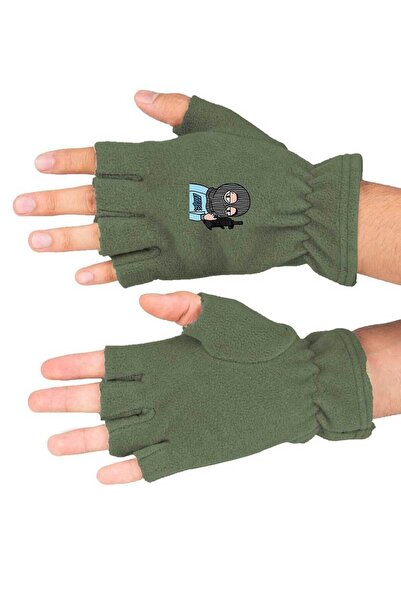 Fanze Mănuși de iarnă din lână polară cu imprimeu Nikc rnz3555