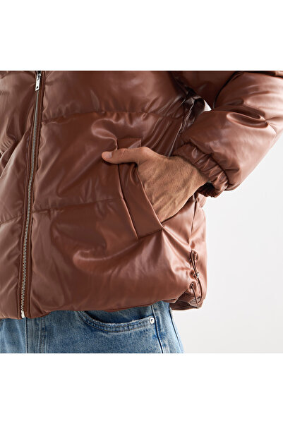 FAV Quilted Puffer Jacket with Long Sleeves and Zip Closure