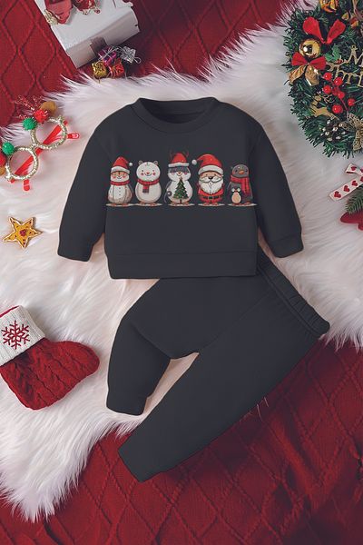 ADABEBEK New Season New Year Friends Printed Baby Set 23077
