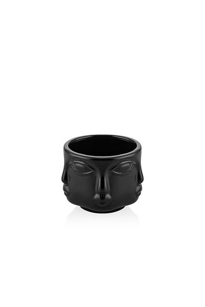 LAMEDORE Havelka Shiny Black Decorative Small Size 10X10Cm with Face