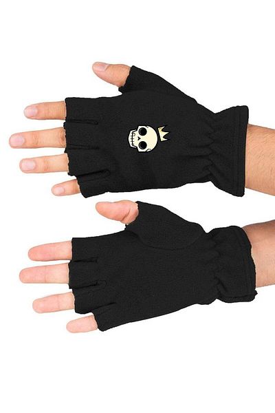 Fanze King Skull Printed Winter Cut Fleece Gloves Rnz3680