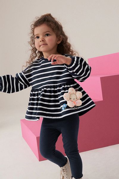 Next Baby Peplum 100% Cotton Tops and Leggings Set