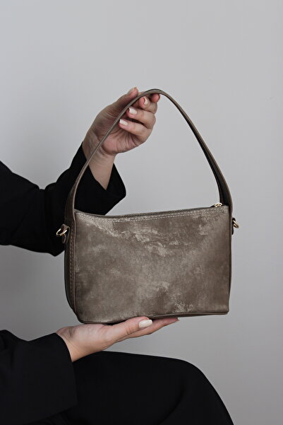 mossi Mink Suede Look Adjustable Cross Strap Faux Leather Women's Hand and Shoulder Bag