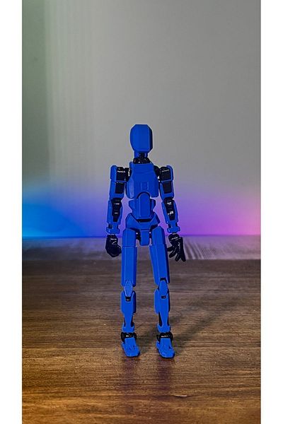 Shaddshop Articulated Movable Figure Changing Robot Figure (Blue) (Gun Set Included)