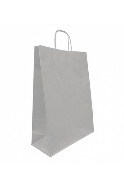 Parti Adresi Чанта с усукана дръжка 32x41x12 см, сребриста, 25 броя