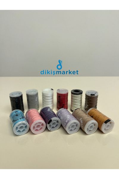 NGV 100m Sewing Thread Set - 12 Pieces Mini Spools, Embroidery Kit - Domestic Production
