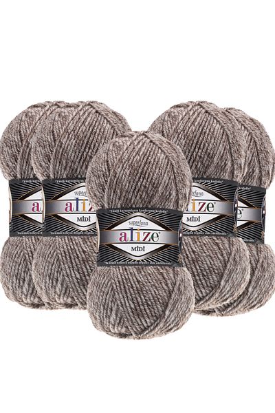 Alize 5 Τεμάχια Midi Alize - Süperlana Μάλλινο νήμα μεσαίου πάχους 100gr 170mt