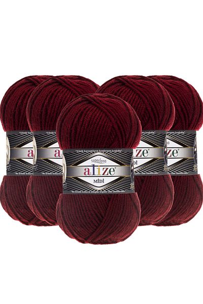 Alize 5 Τεμάχια Midi Alize - Süperlana Μαλλί Μεσαίου Πάχους Νήμα 100γρ. 170mt.57