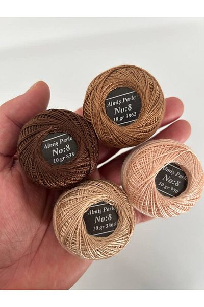 ALMİŞ Alış Perle Etamin-Cross Stitch 10-Piece Thread Set (10 Gr-No:8)