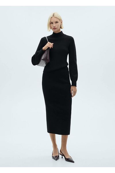 MANGO Woman Corduroy Midi Skirt