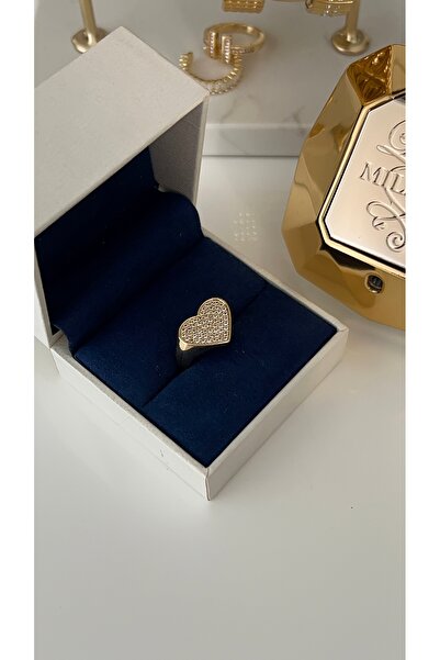 SU PERİSİ TAKI BİJUTERİ خاتم قلب من حجر الزركون قابل للتعديل