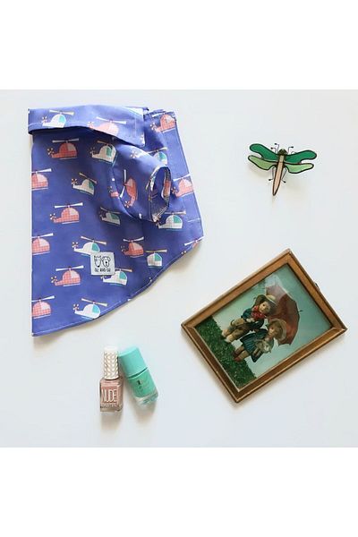 Oli and Lui Lilac Helicopter Patterned Dog Shirt
