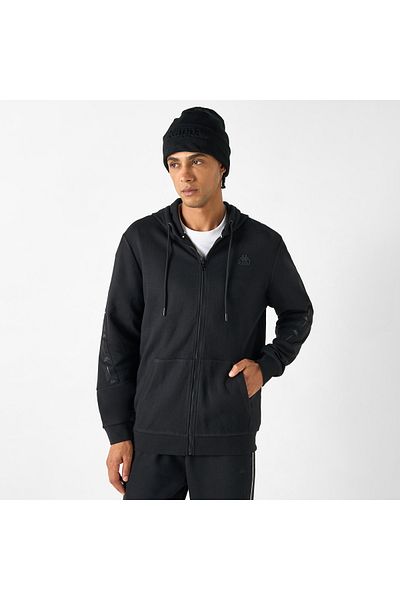 Kappa Solid Zip Through Hoodie with Long Sleeves and Kangaroo Pocket