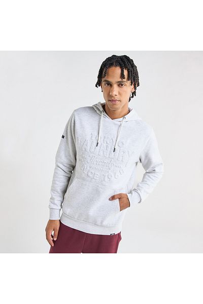 FAV Embossed Hooded Sweatshirt with Long Sleeves and Kangaroo Pockets