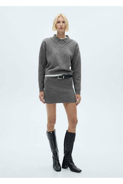 MANGO Woman Knitwear Mini Skirt
