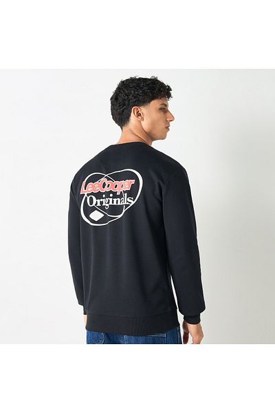 Lee Cooper Embroidered Sweatshirt with Long Sleeves and Crew Neck