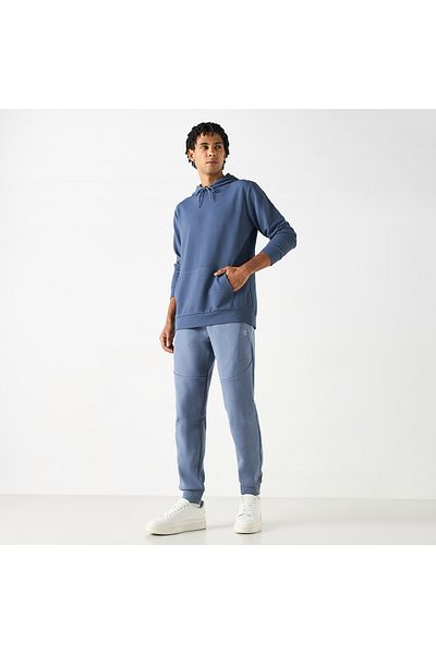 Kappa Textured Hoodie with Long Sleeves and Kangaroo Pocket