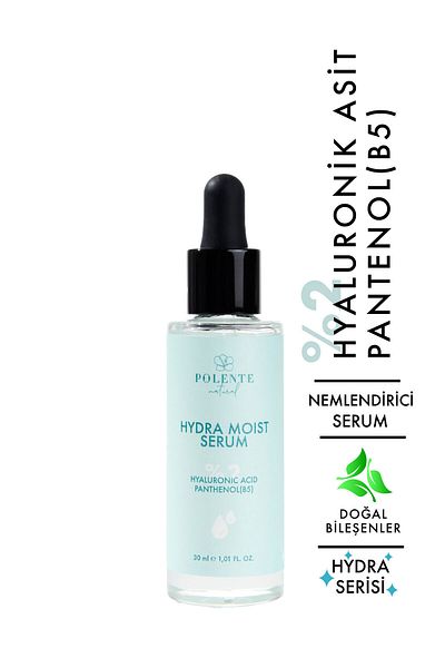 Polente Natural Hydra Moist Serum - 2% Hyaluronic Acid and Panthenol Plumping Moisturizing Serum (30 ml)