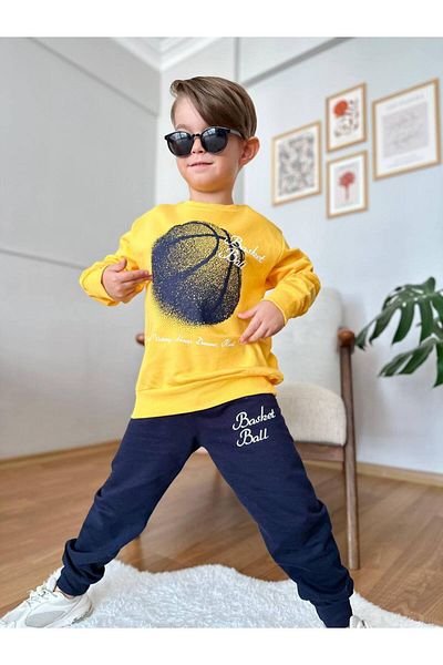 CANDA Boy's Basketball Themed Top and Bottom Set