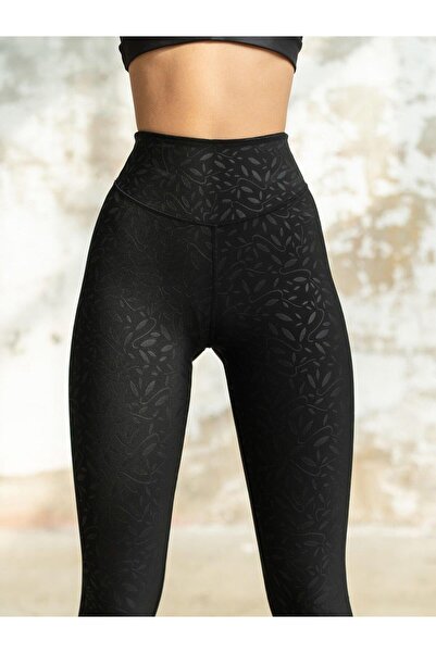 Bugasy Kadın Desenli Deri Görünümlü Tayt