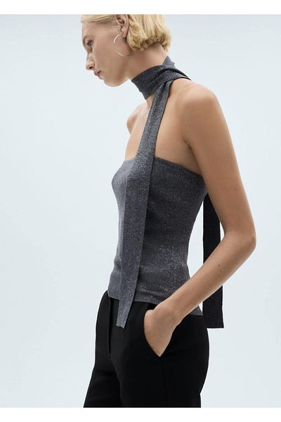 MANGO Woman Blouse Lureks with Tie-Detailed