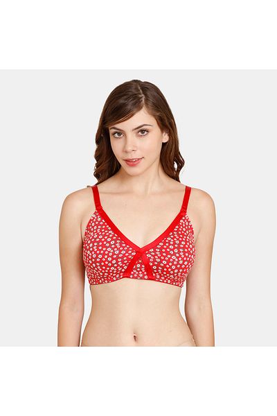 Zivame All-Over Floral Print T-shirt Bra with Hook and Eye Closure