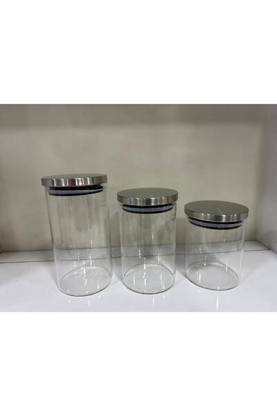 Coperta Metal Vakum Kapaklı 3lü Cam Kavanoz Seti