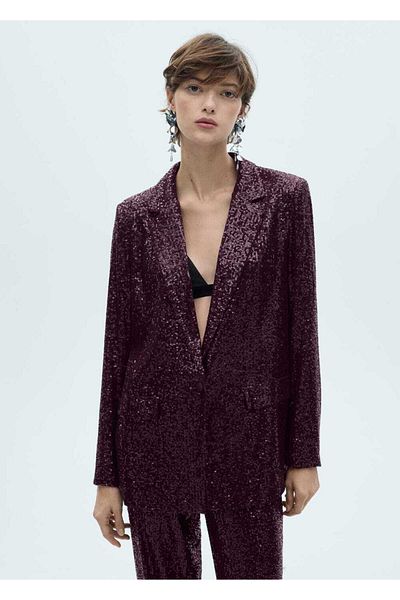 MANGO Woman Blazerjacke mit Pailletten