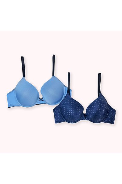 Aadaraya Set of 2 - Aadaraya Assorted Plunge Bra with Hook and Eye Closure