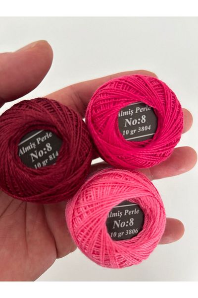 ALMİŞ Alış Perle Etamin-Cross Stitch 10-Piece Thread Set (10 Gr-No:8)