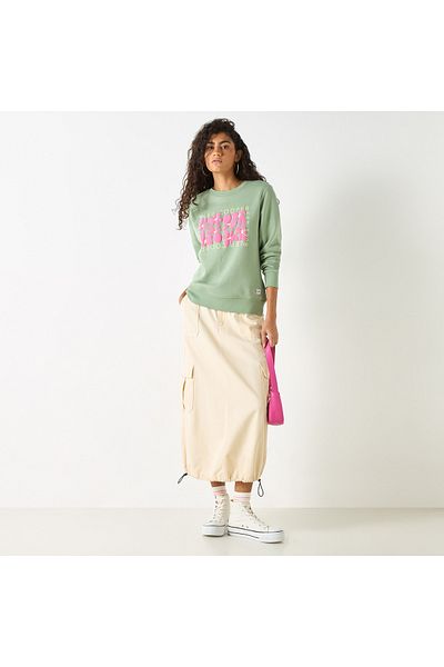 Lee Cooper Logo Embossed Sweatshirt with Long Sleeves