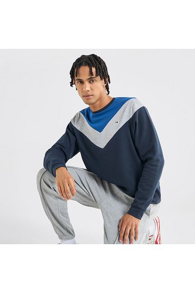 FAV Colourblock Sweatshirt with Crew Neck and Long Sleeves