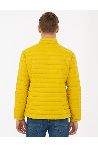 Pierre Cardin Yellow Standard Fit Synthetic Coat